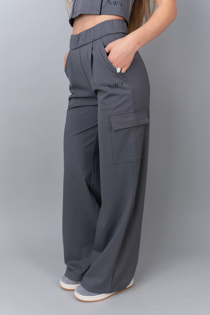 cargo office pants grey front